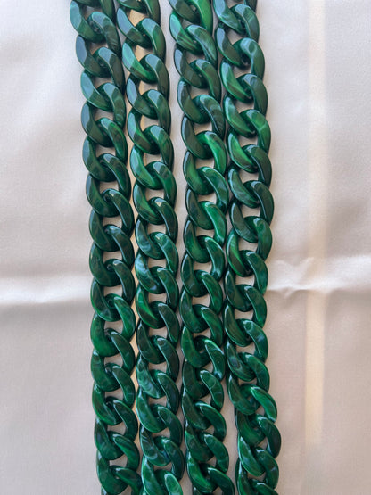 Catena in resina - Verde Marmorizzata