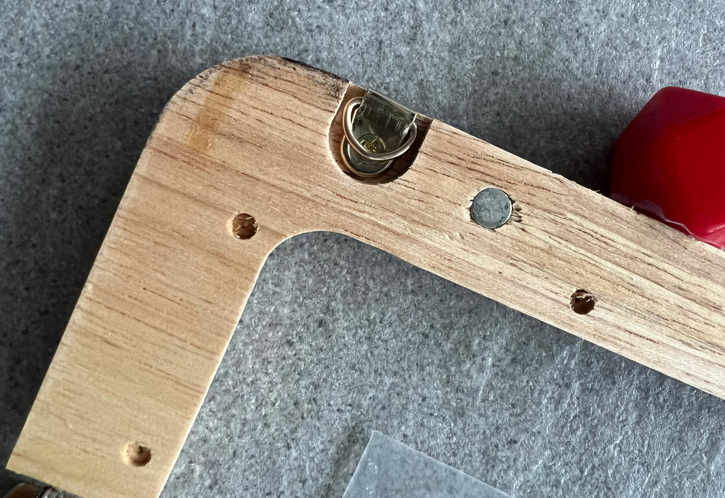 Chiusura Legno Clutch Rosso